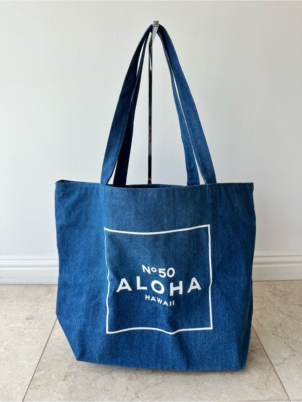 No.50 ALOHA Hawaii Zippered Denim Tote